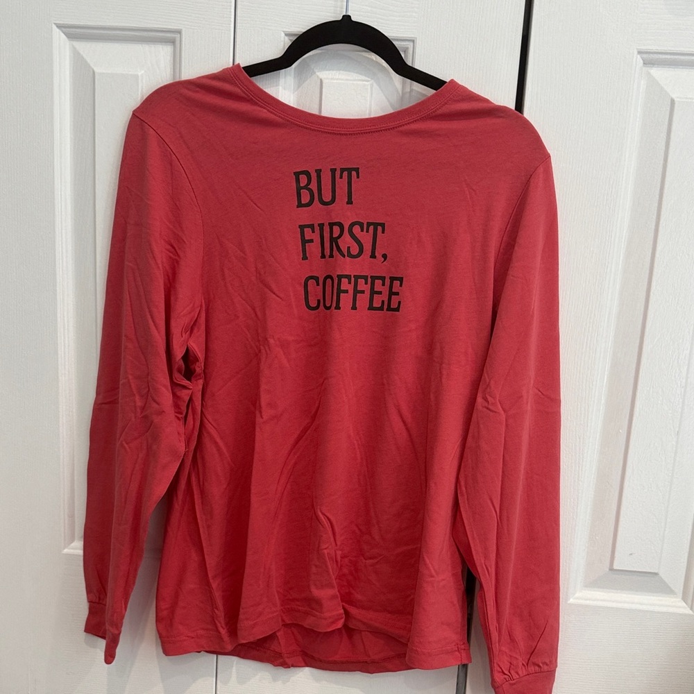 Cozy Red Long Sleeve Pajama Top